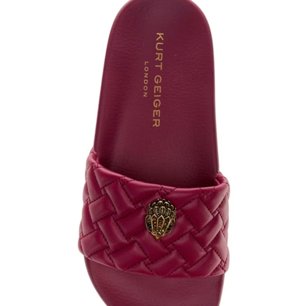 Kurt Geiger Red Quilted Slide Sandals